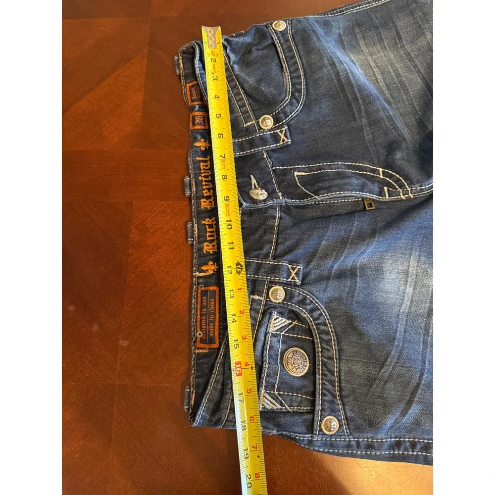 Rock Revival Robert Straight Jeans Sz 36 Blue Cotton Denim Men